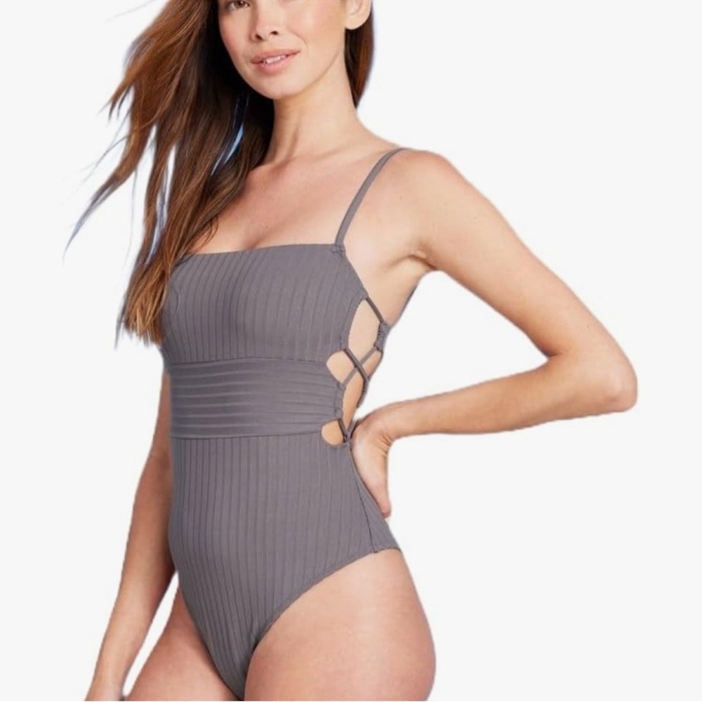 Shade & Shore Gray One-Piece Swimsuit